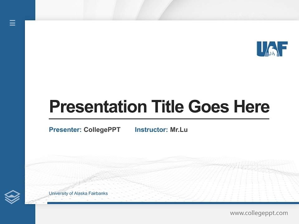 University of Alaska Fairbanks Thesis Proposal/Graduation Defense PPT Template4:3 ratio PPT effect preview image5
