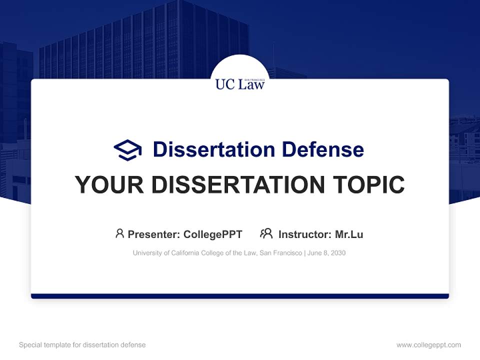 University of California College of the Law, San Francisco Graduation Thesis Defense PPT Template4:3 ratio PPT effect preview image7