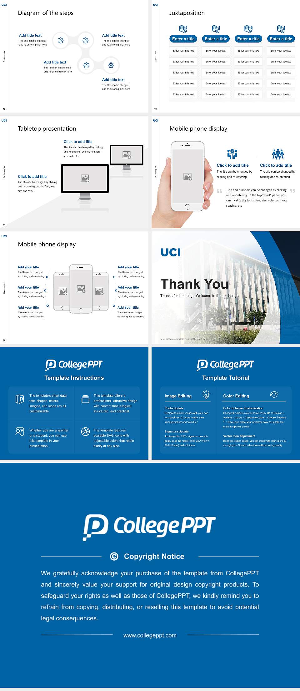 University of California-Irvine Competition/Entrepreneurship Contest PPT Template4:3 ratio PPT effect preview image9