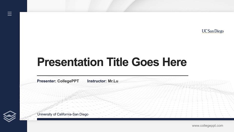 University of California-San Diego Thesis Proposal/Graduation Defense PPT Template16:9 ratio PPT effect preview image