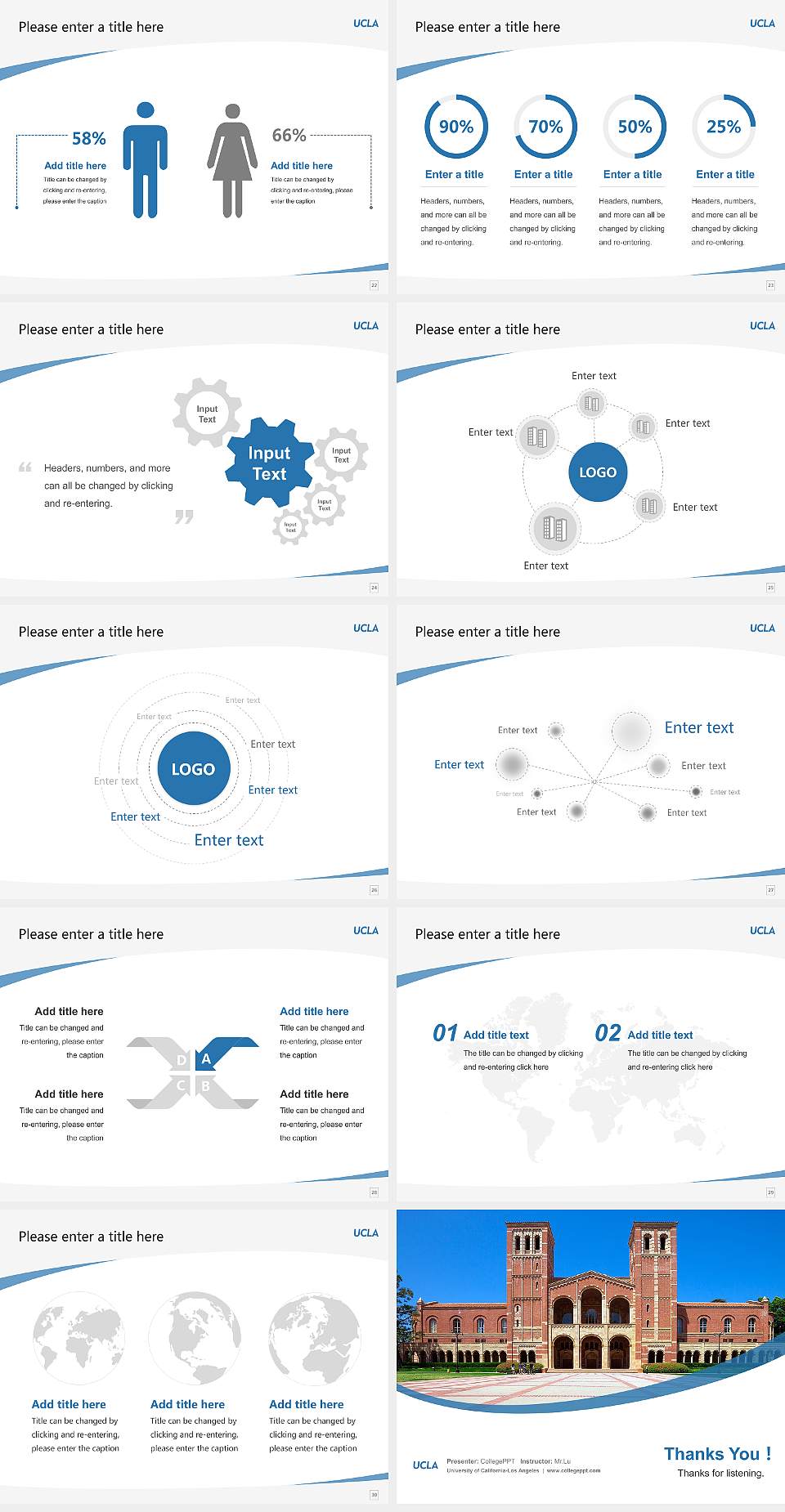 University of California-Los Angeles Course/Courseware Creation PPT Template4:3 ratio PPT effect preview image4