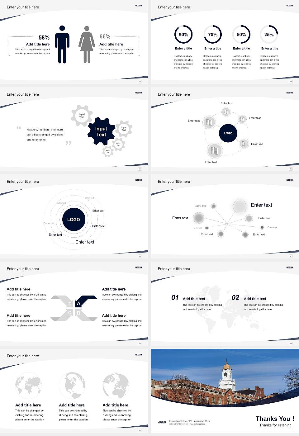University of Connecticut Course/Courseware Creation PPT Template16:9 ratio PPT effect preview image4