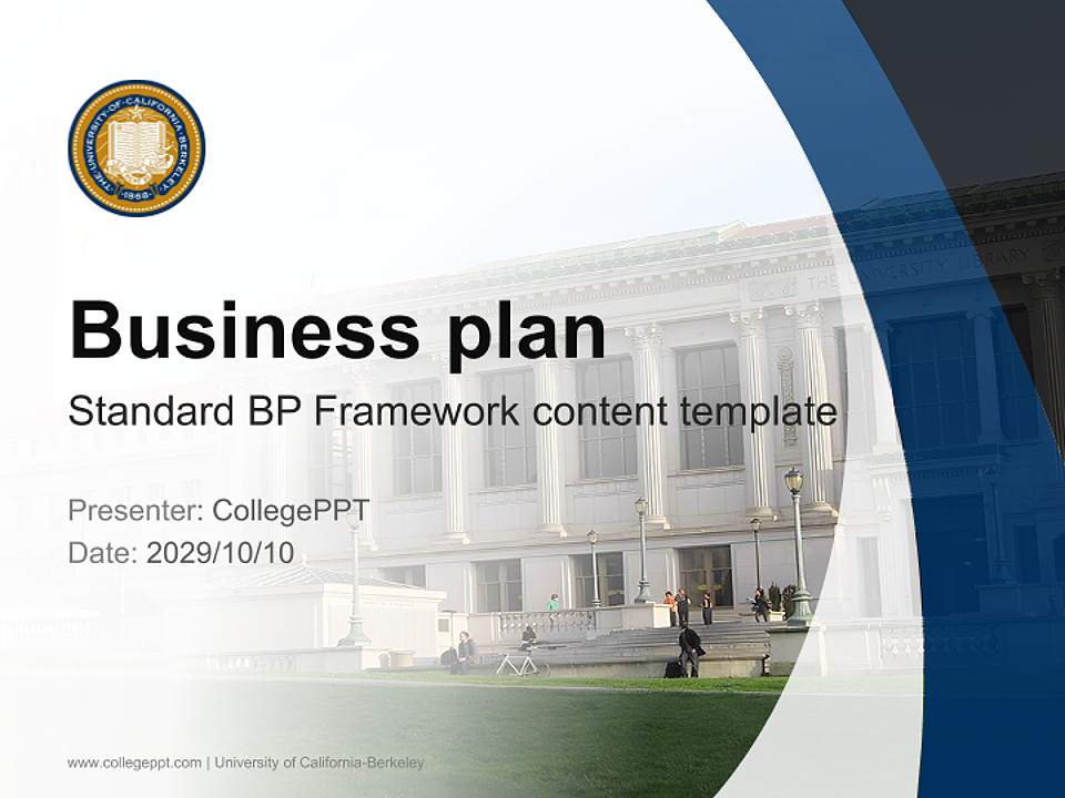 University of California-Berkeley Competition/Entrepreneurship Contest PPT Template4:3 ratio PPT effect preview image9