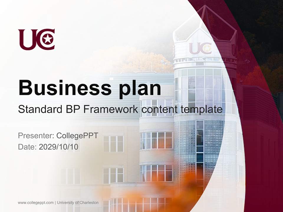 University of Charleston Competition/Entrepreneurship Contest PPT Template4:3 ratio PPT effect preview image9
