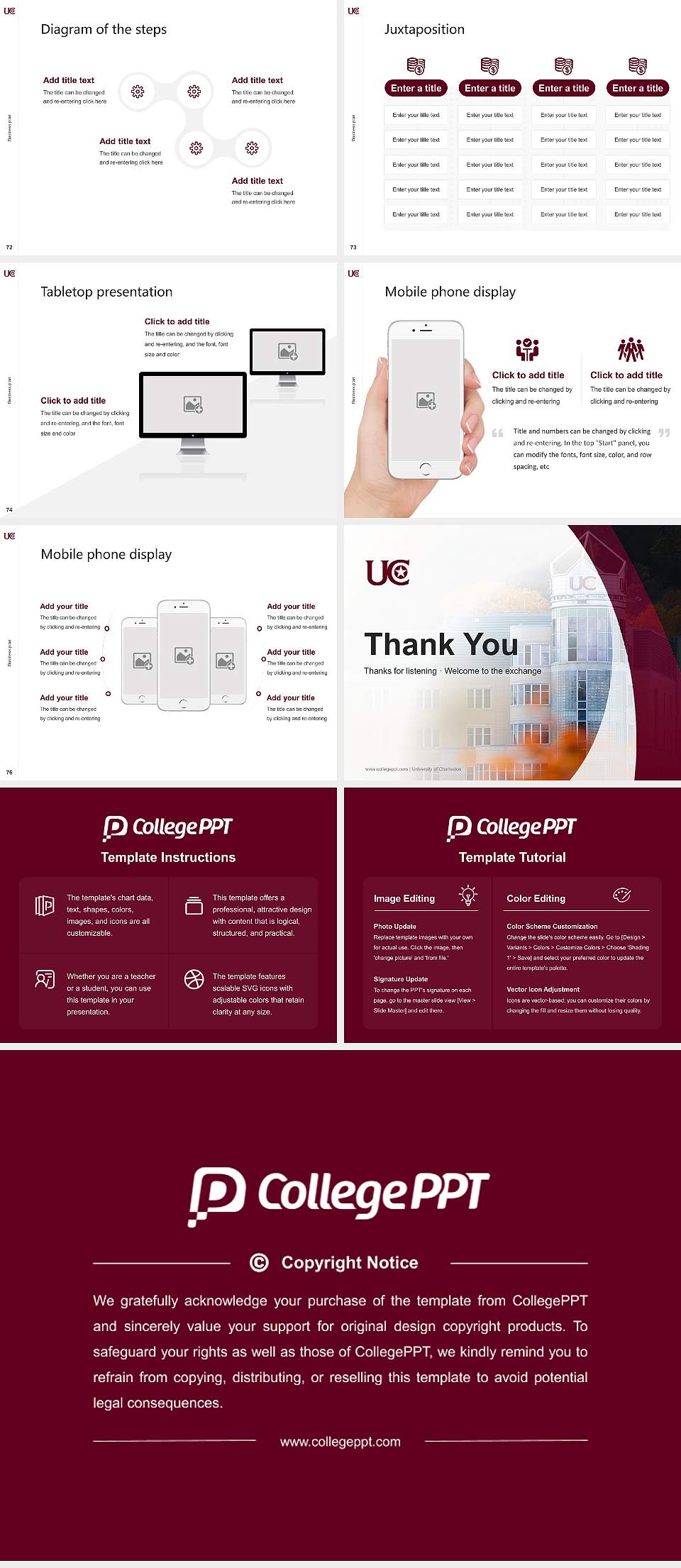 University of Charleston Competition/Entrepreneurship Contest PPT Template4:3 ratio PPT effect preview image9