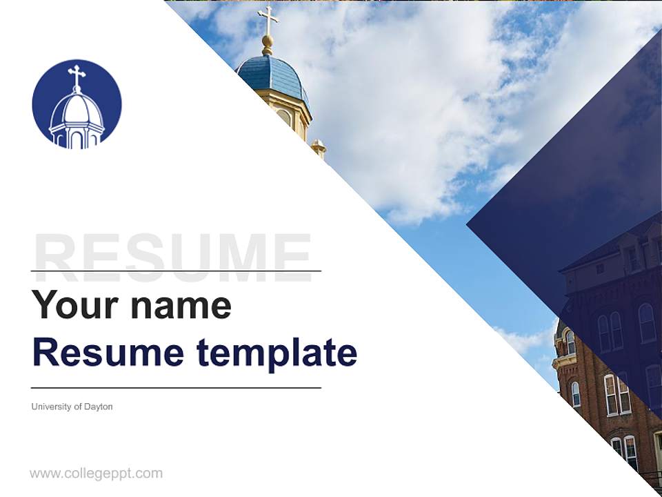 University of Dayton Resume PPT Template4:3 ratio PPT effect preview image5