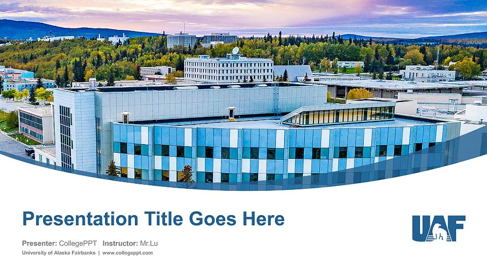 University of Alaska Fairbanks Course/Courseware Creation PPT Template16:9 ratio PPT effect preview image