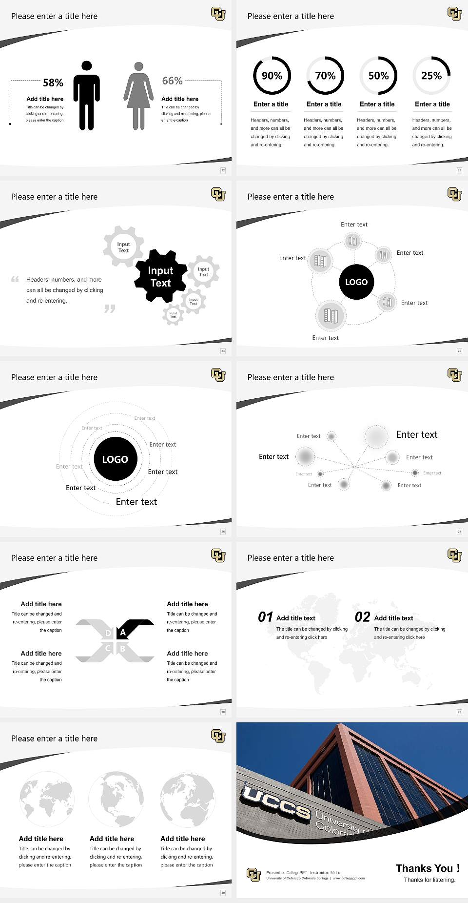 University of Colorado Colorado Springs Course/Courseware Creation PPT Template4:3 ratio PPT effect preview image4