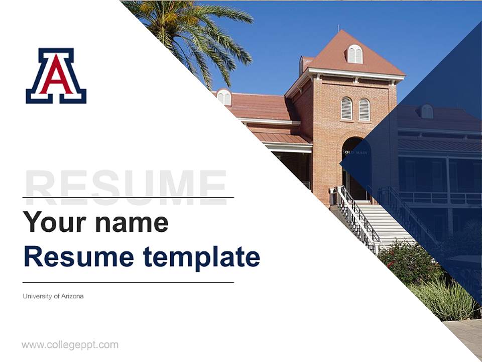 University of Arizona Resume PPT Template4:3 ratio PPT effect preview image5