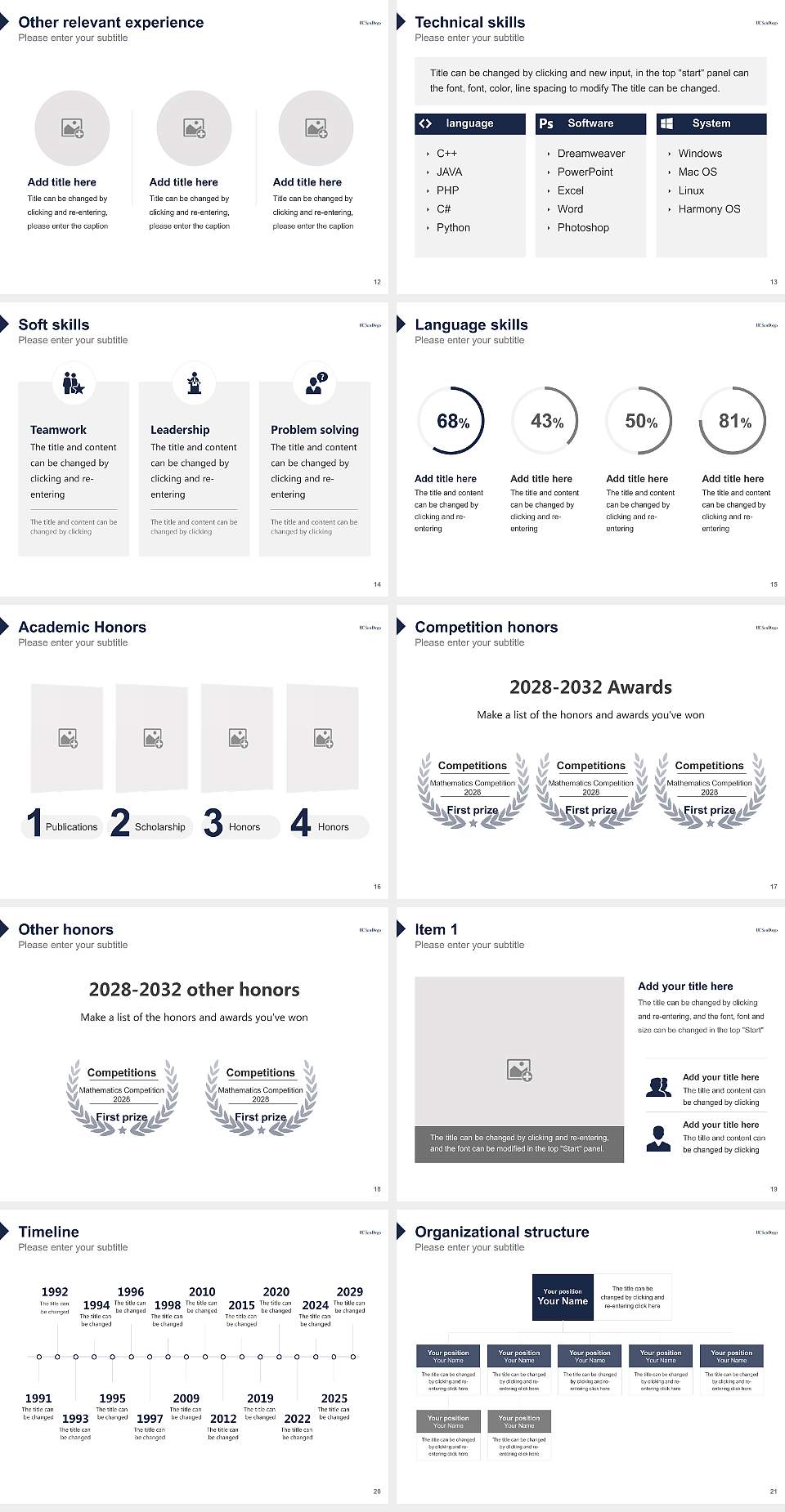University of California-San Diego Resume PPT Template4:3 ratio PPT effect preview image3