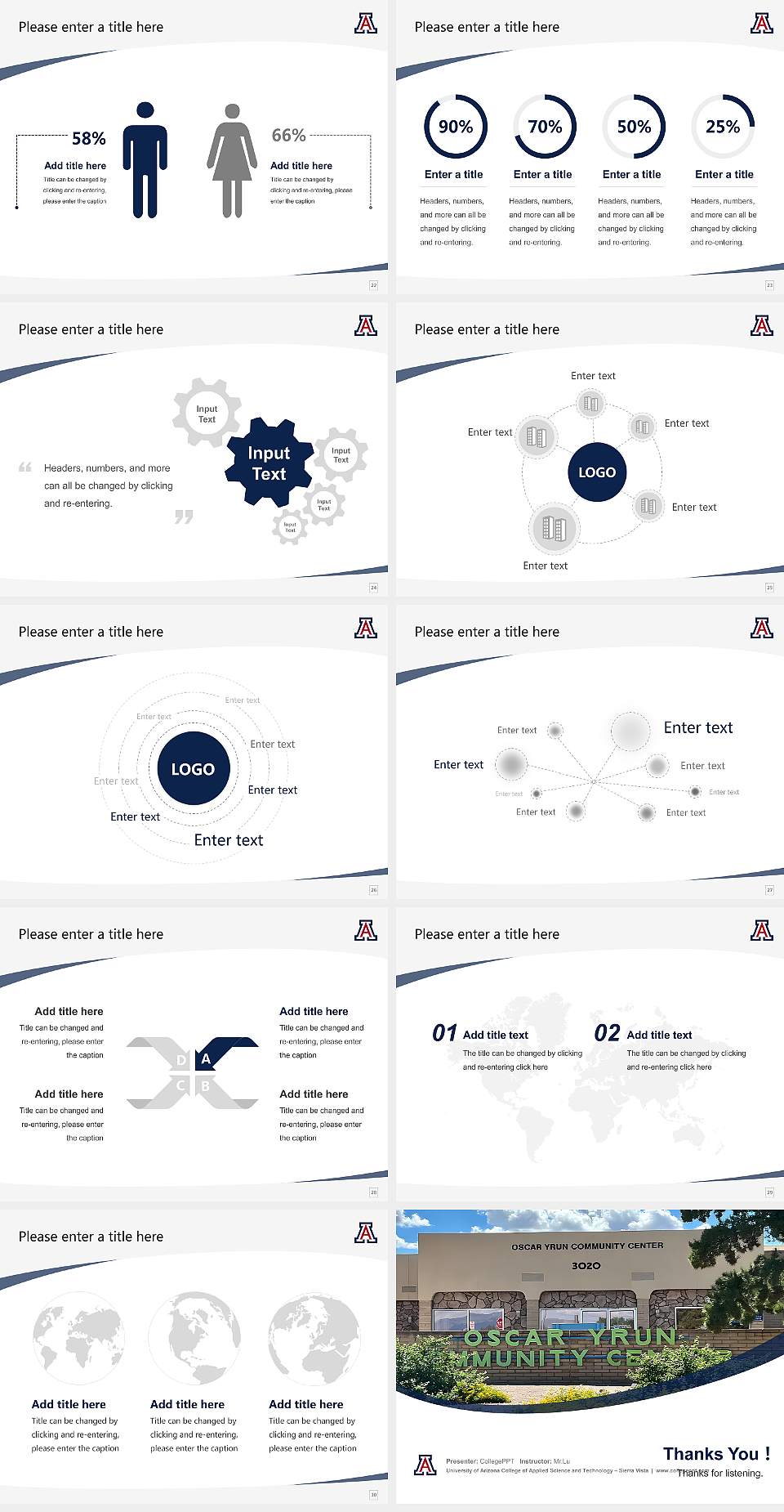 University of Arizona College of Applied Science and Technology – Sierra Vista Course/Courseware Creation PPT Template4:3 ratio PPT effect preview image4