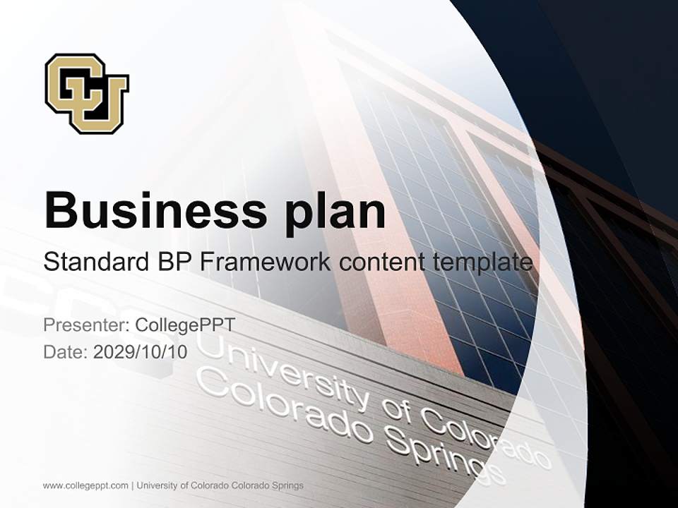 University of Colorado Colorado Springs Competition/Entrepreneurship Contest PPT Template4:3 ratio PPT effect preview image9