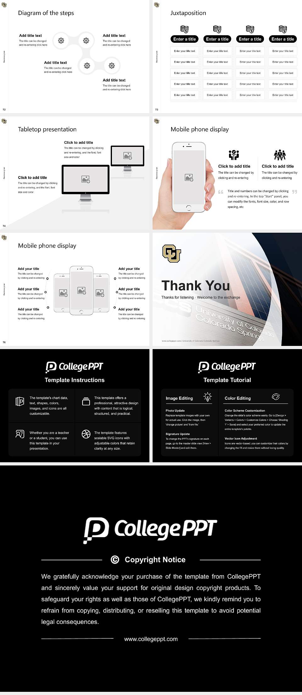 University of Colorado Colorado Springs Competition/Entrepreneurship Contest PPT Template4:3 ratio PPT effect preview image9