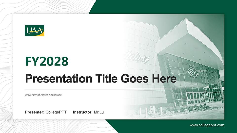 University of Alaska Anchorage Academic Presentation/Research Findings Report PPT Template16:9 ratio PPT effect preview image