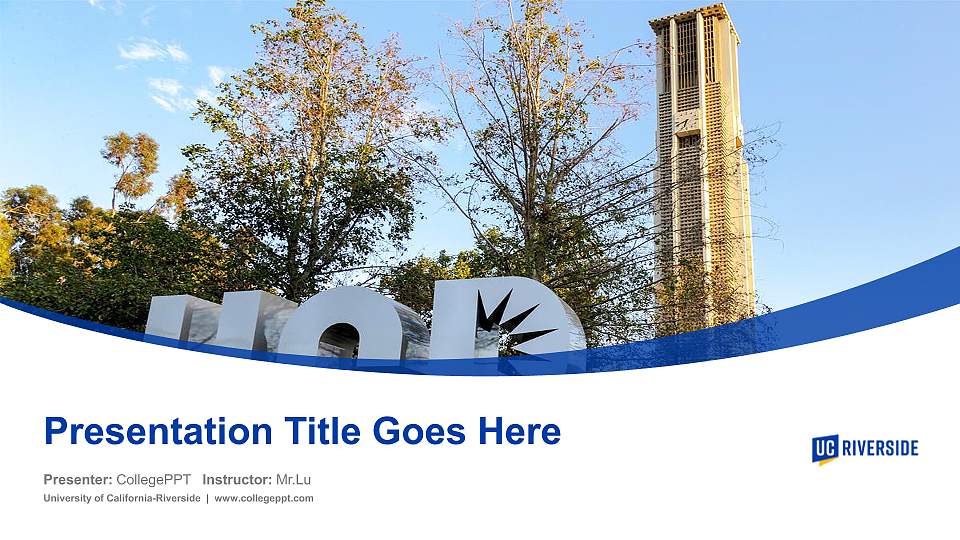 University of California-Riverside Course/Courseware Creation PPT Template16:9 ratio PPT effect preview image