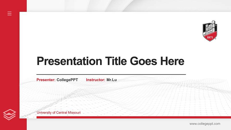 University of Central Missouri Thesis Proposal/Graduation Defense PPT Template16:9 ratio PPT effect preview image