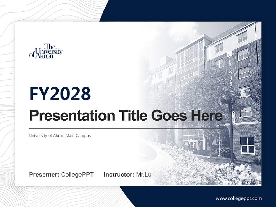 University of Akron Main Campus Academic Presentation/Research Findings Report PPT Template4:3 ratio PPT effect preview image5