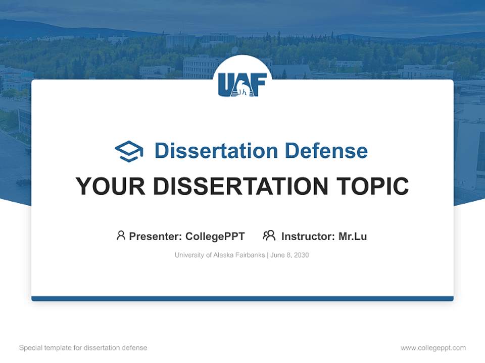 University of Alaska Fairbanks Graduation Thesis Defense PPT Template4:3 ratio PPT effect preview image7