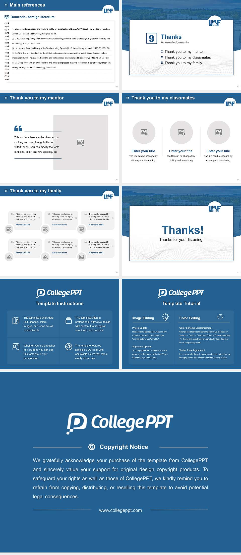 University of Alaska Fairbanks Graduation Thesis Defense PPT Template4:3 ratio PPT effect preview image7