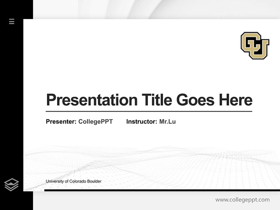 University of Colorado Boulder Thesis Proposal/Graduation Defense PPT Template4:3 ratio PPT effect preview image5