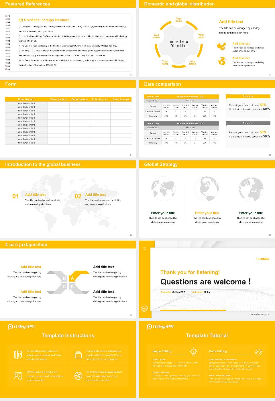 University of California-Davis Thesis Proposal/Graduation Defense PPT Template16:9 ratio PPT effect preview image4
