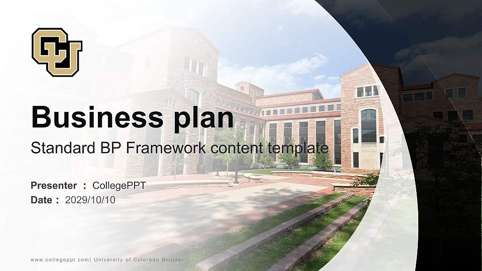 University of Colorado Boulder Competition/Entrepreneurship Contest PPT Template16:9 ratio PPT effect preview image