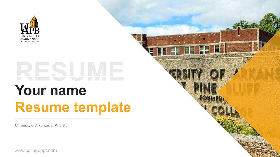 University of Arkansas at Pine Bluff Resume PPT Template16:9 ratio PPT effect preview image
