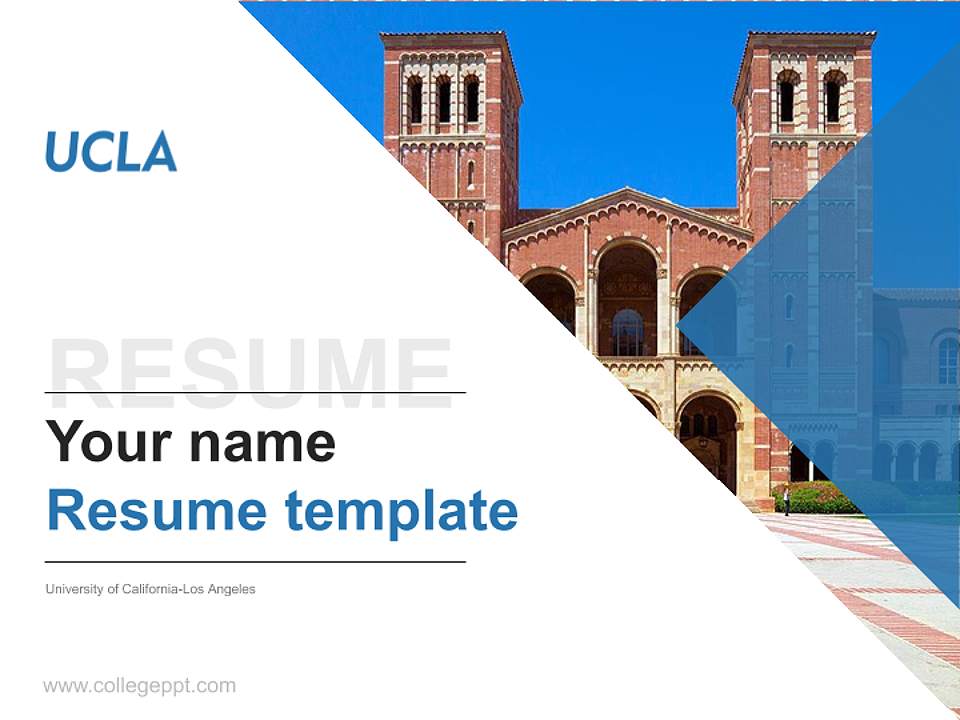 University of California-Los Angeles Resume PPT Template4:3 ratio PPT effect preview image5