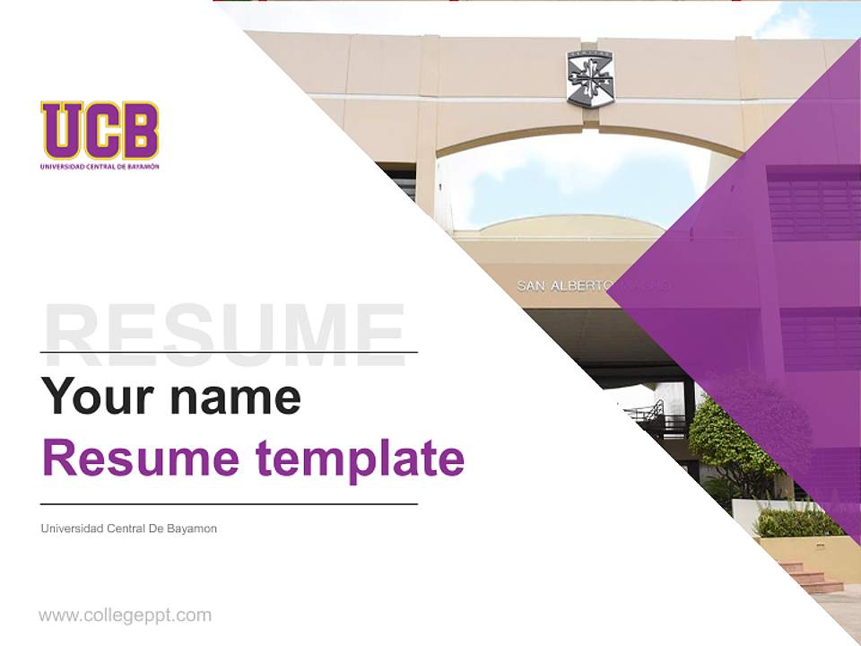 Universidad Central De Bayamon Resume PPT Template4:3 ratio PPT effect preview image5