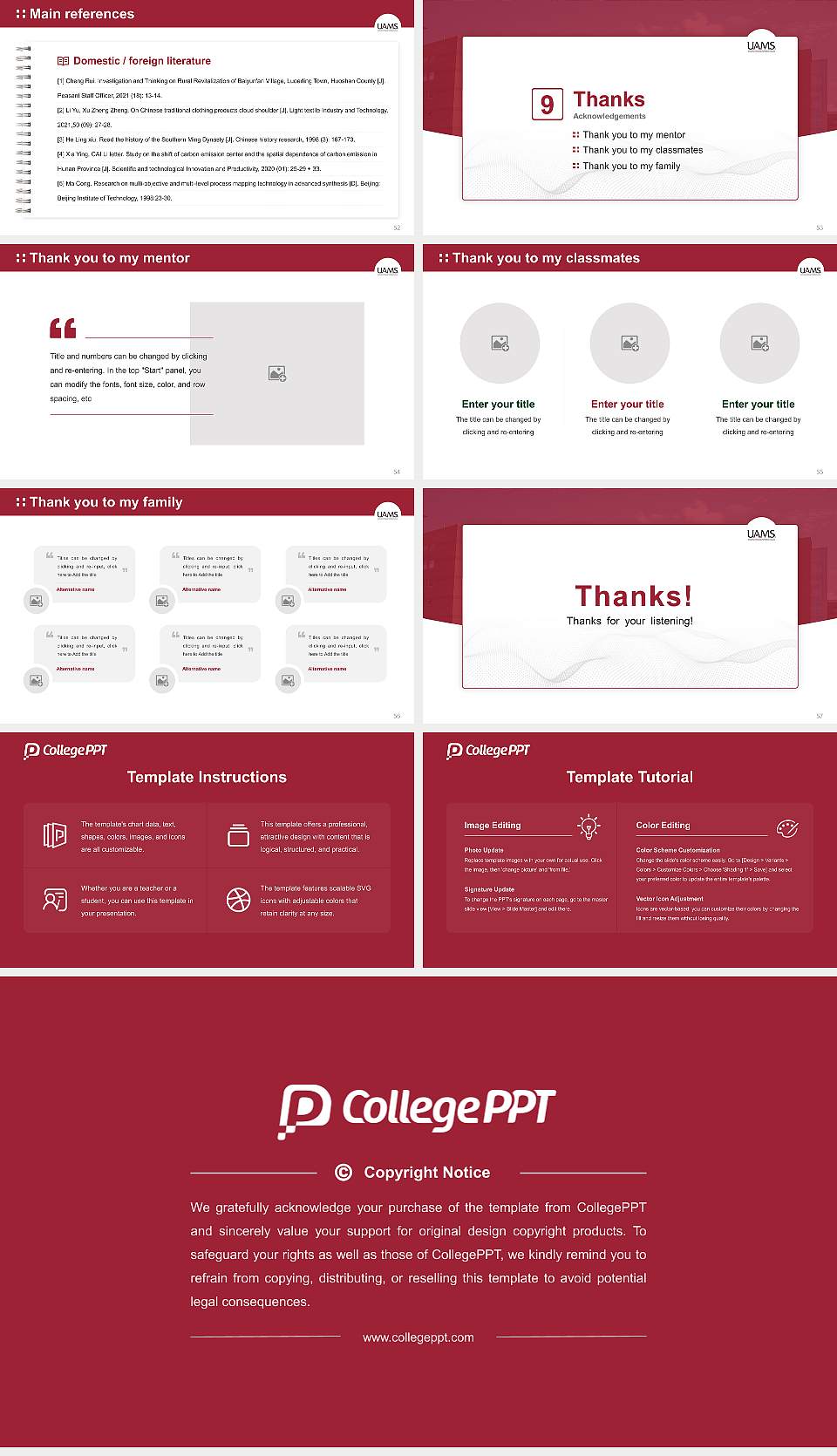 University of Arkansas for Medical Sciences Graduation Thesis Defense PPT Template16:9 ratio PPT effect preview image7