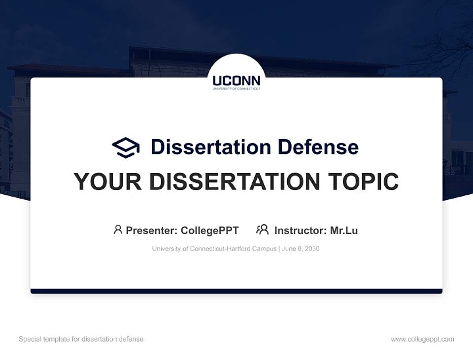 University of Connecticut-Hartford Campus Graduation Thesis Defense PPT Template4:3 ratio PPT effect preview image7