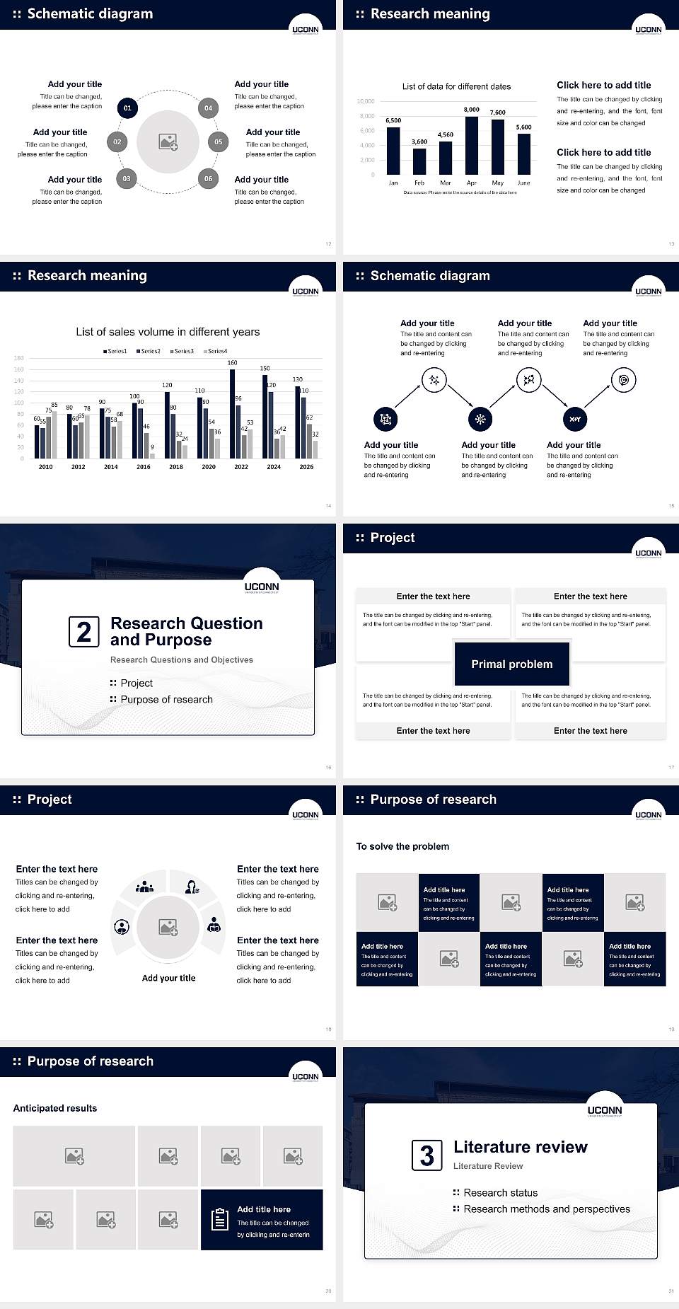 University of Connecticut-Hartford Campus Graduation Thesis Defense PPT Template4:3 ratio PPT effect preview image3