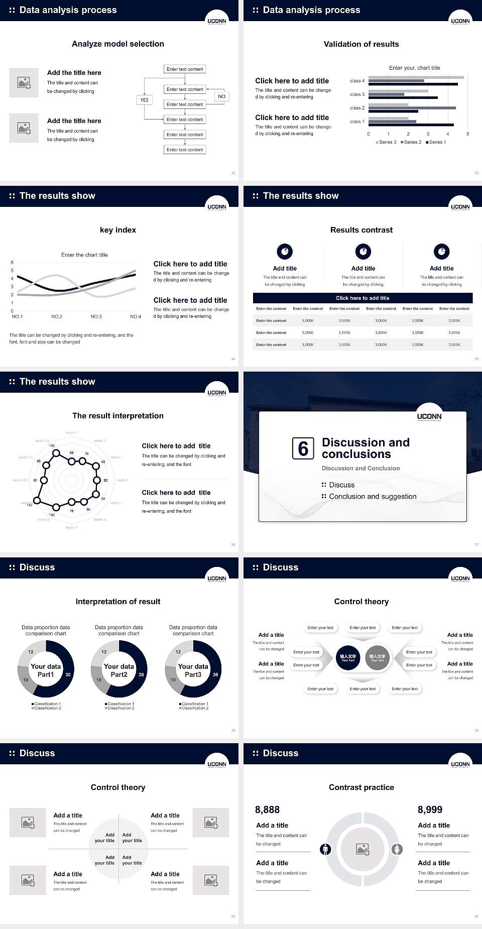 University of Connecticut-Hartford Campus Graduation Thesis Defense PPT Template4:3 ratio PPT effect preview image5