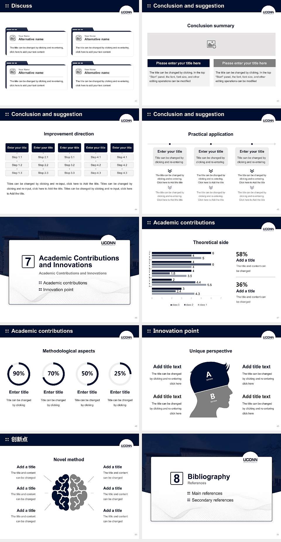 University of Connecticut-Hartford Campus Graduation Thesis Defense PPT Template4:3 ratio PPT effect preview image6