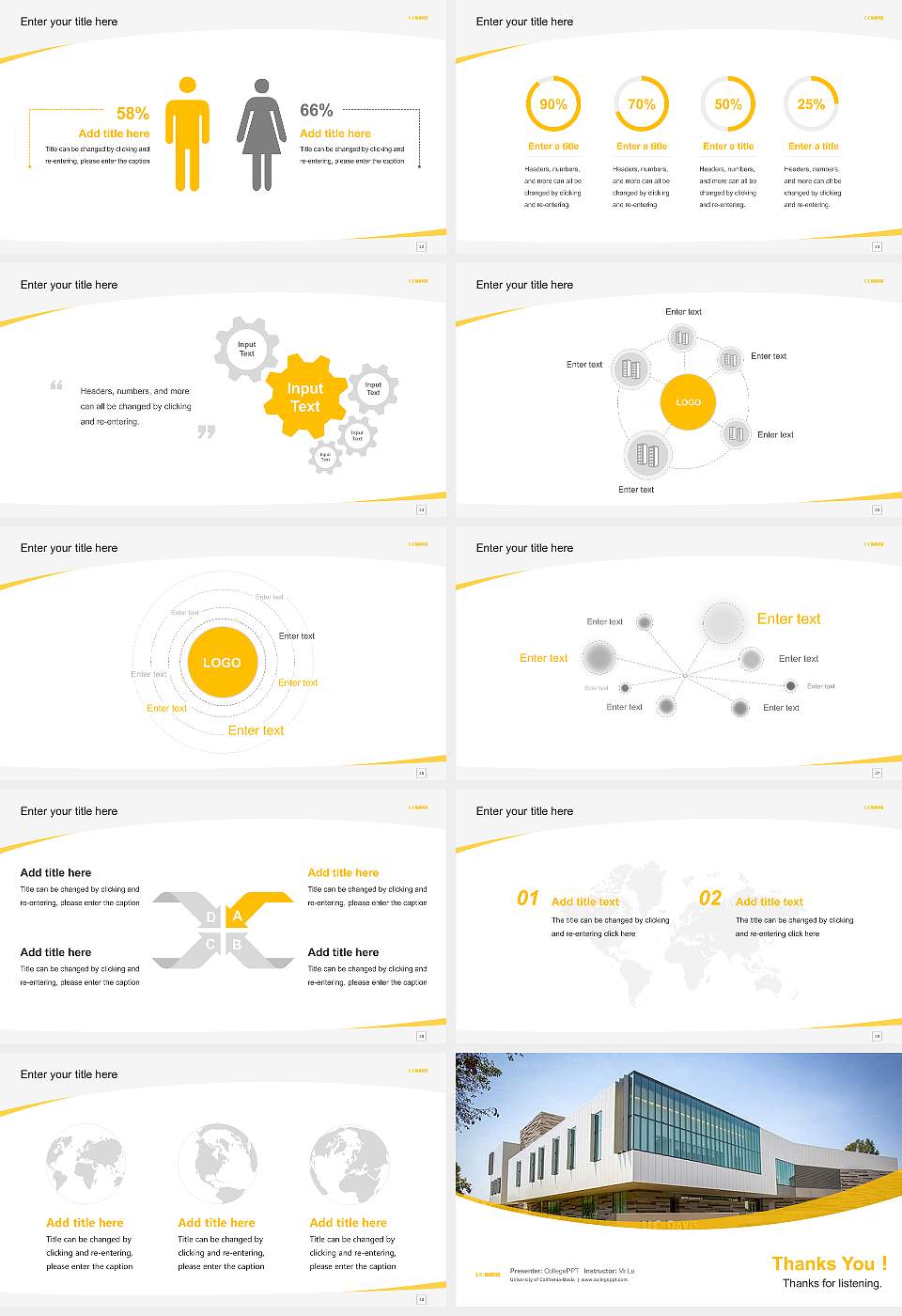 University of California-Davis Course/Courseware Creation PPT Template16:9 ratio PPT effect preview image4
