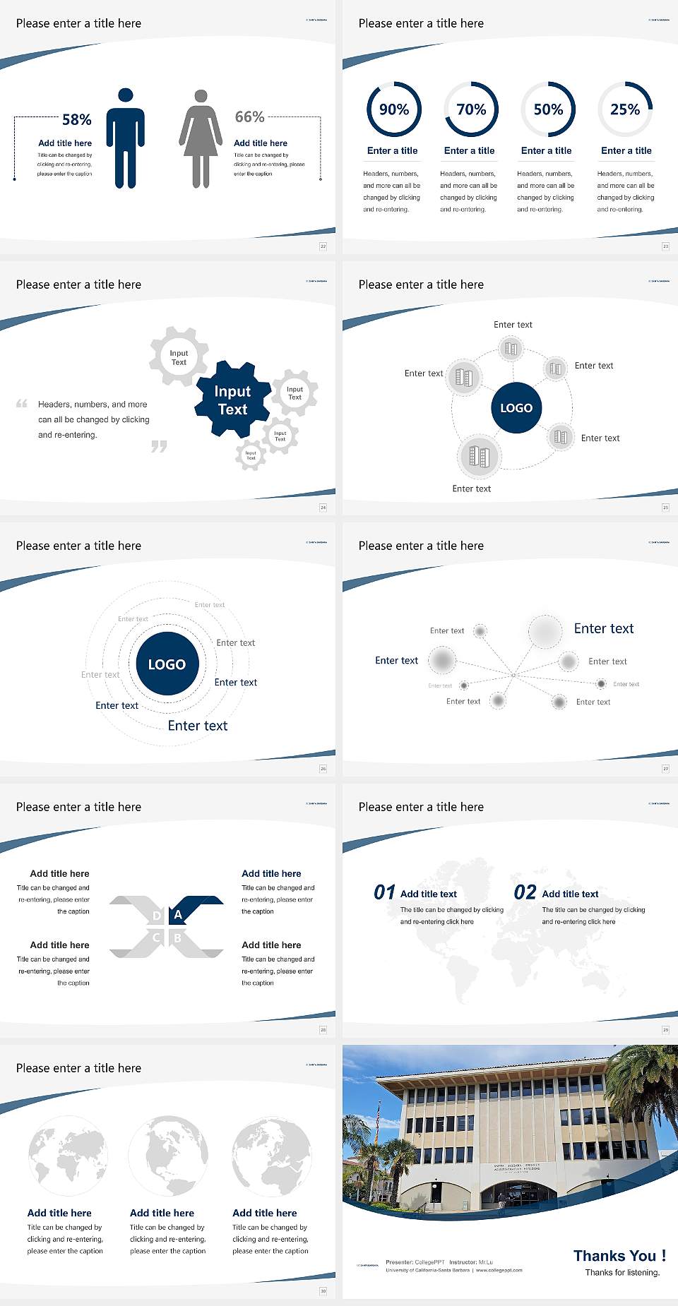 University of California-Santa Barbara Course/Courseware Creation PPT Template4:3 ratio PPT effect preview image4
