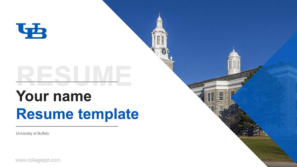 University at Buffalo Resume PPT Template16:9 ratio PPT effect preview image