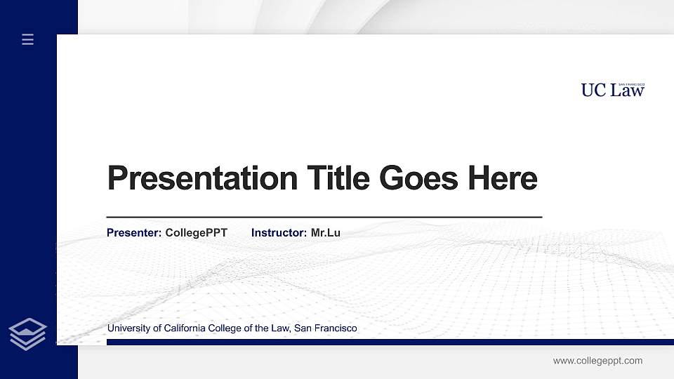 University of California College of the Law, San Francisco Thesis Proposal/Graduation Defense PPT Template16:9 ratio PPT effect preview image
