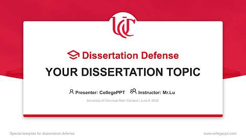 University of Cincinnati-Main Campus Graduation Thesis Defense PPT Template