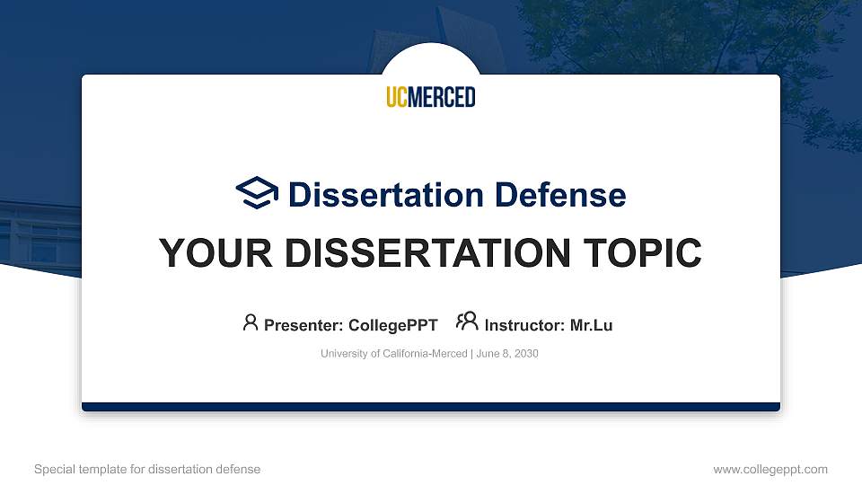 University of California-Merced Graduation Thesis Defense PPT Template16:9 ratio PPT effect preview image