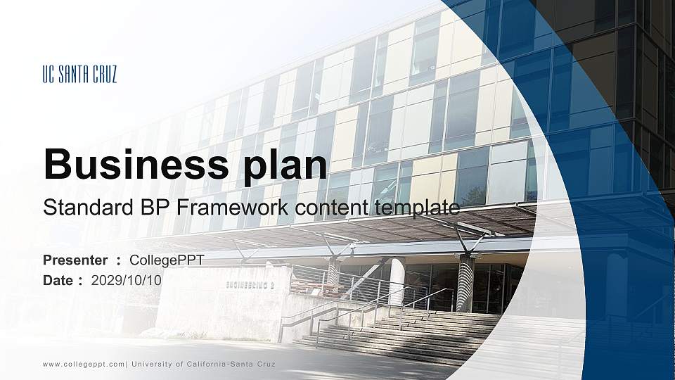 University of California-Santa Cruz Competition/Entrepreneurship Contest PPT Template16:9 ratio PPT effect preview image