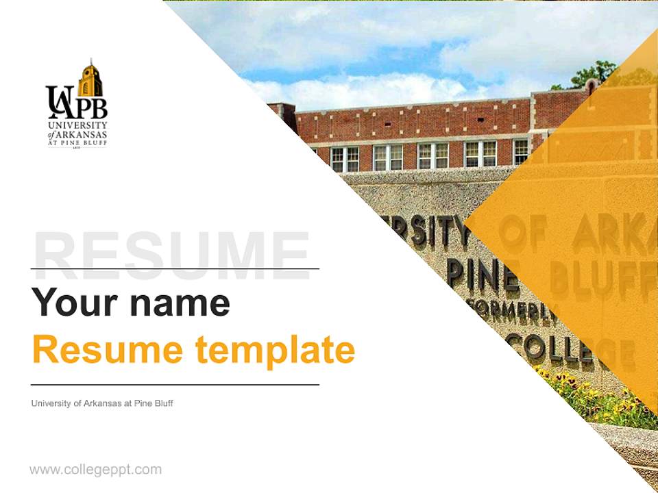 University of Arkansas at Pine Bluff Resume PPT Template4:3 ratio PPT effect preview image5