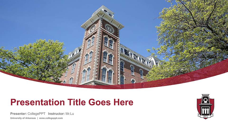 University of Arkansas Course/Courseware Creation PPT Template16:9 ratio PPT effect preview image
