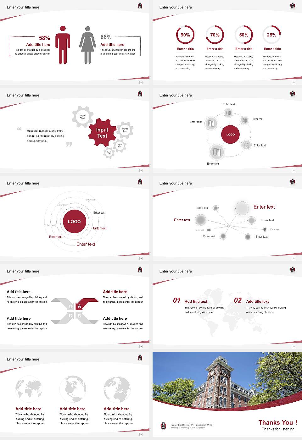 University of Arkansas Course/Courseware Creation PPT Template16:9 ratio PPT effect preview image4