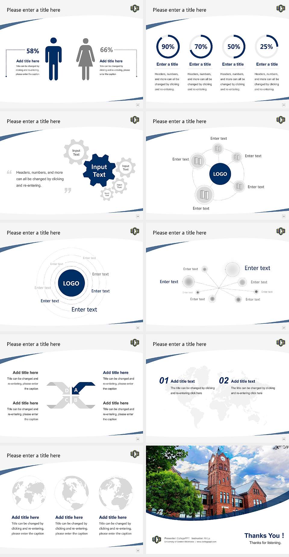 University of Central Oklahoma Course/Courseware Creation PPT Template4:3 ratio PPT effect preview image4