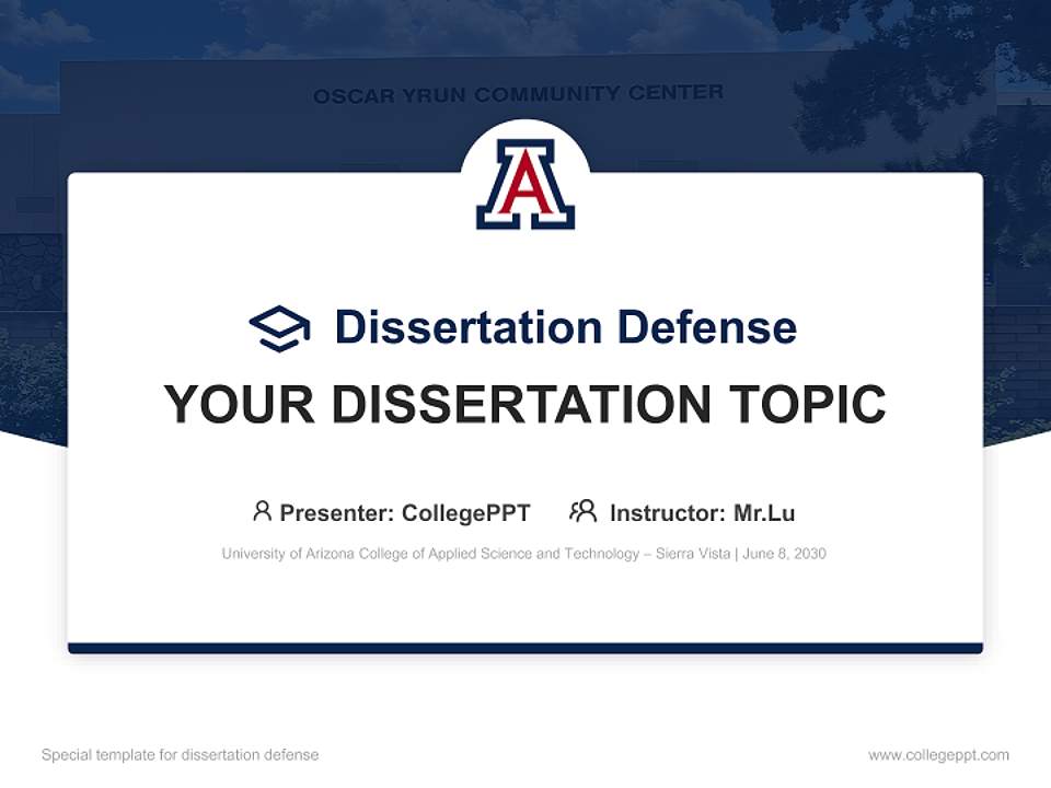 University of Arizona College of Applied Science and Technology – Sierra Vista Graduation Thesis Defense PPT Template4:3 ratio PPT effect preview image7