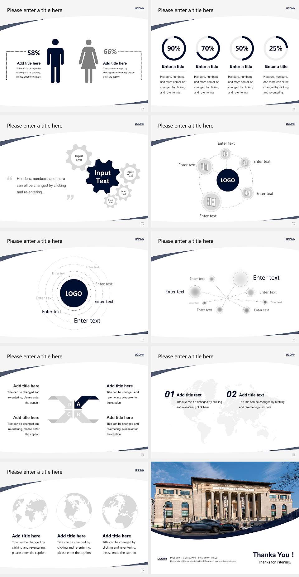 University of Connecticut-Hartford Campus Course/Courseware Creation PPT Template4:3 ratio PPT effect preview image4