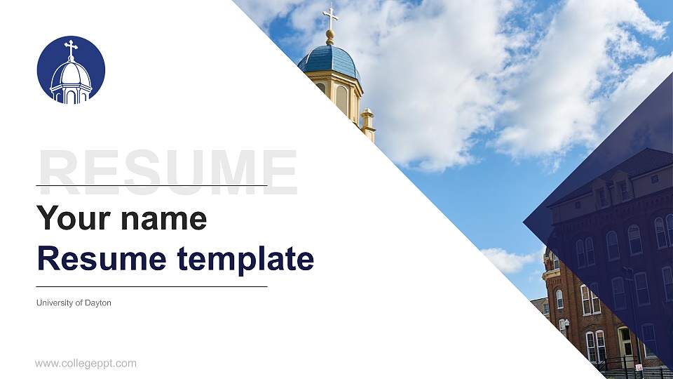 University of Dayton Resume PPT Template16:9 ratio PPT effect preview image
