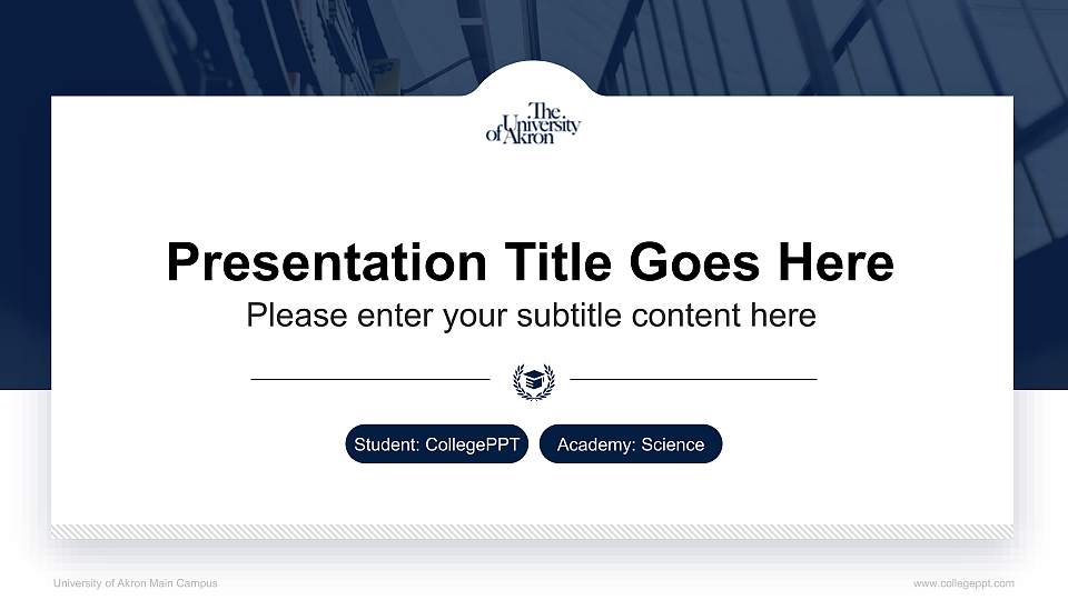 University of Akron Main Campus National Scholarship Defense PPT Template16:9 ratio PPT effect preview image