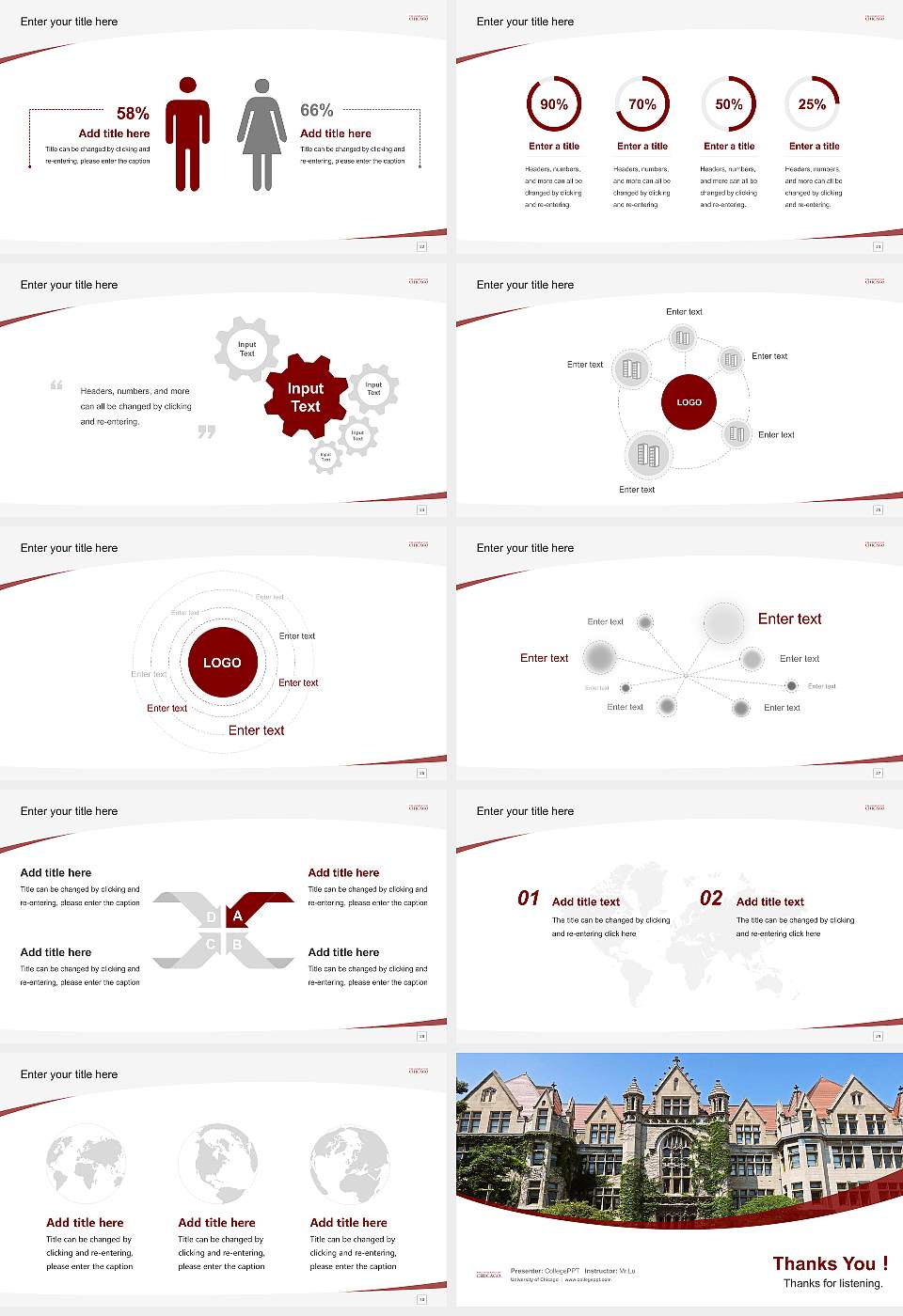 University of Chicago Course/Courseware Creation PPT Template16:9 ratio PPT effect preview image4